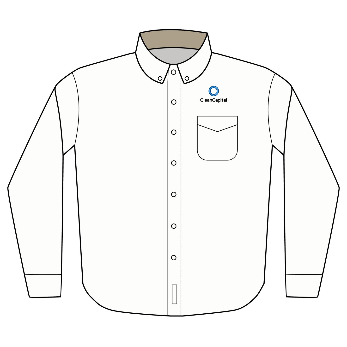 Embroidered Long Sleeve Dress Shirt — Corporate Logo Left Chest