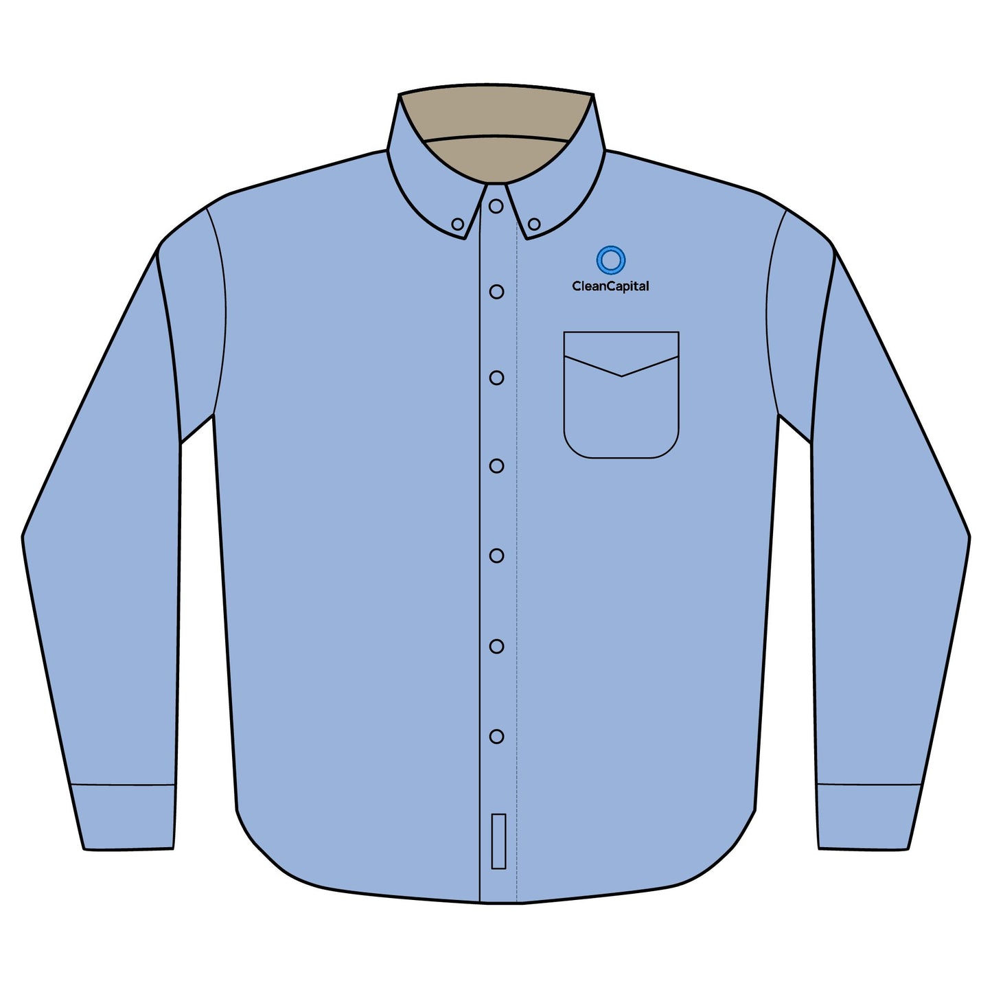 Embroidered Long Sleeve Dress Shirt — Corporate Logo Left Chest